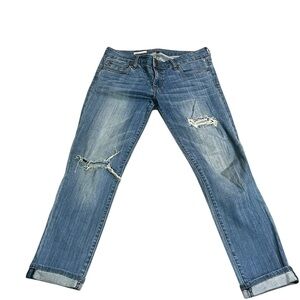 KUT From The Kloth Catherine Slim Boyfriend Jeans Size 4 Distressed Cuffed